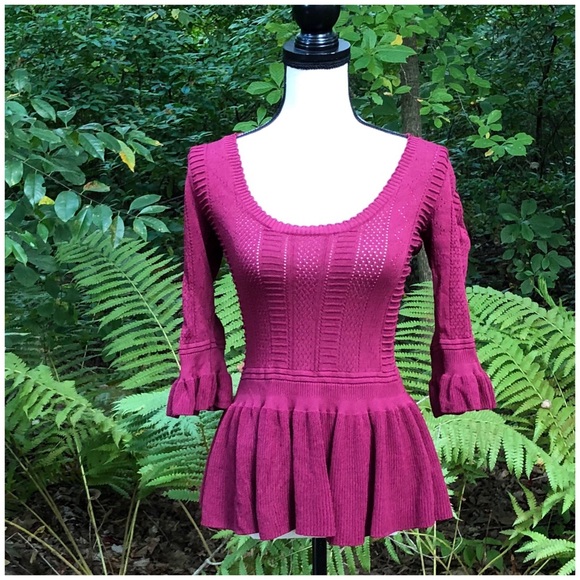 ⭐️Torn by Ronny Kobo Kimberly Knit Peplum top - Picture 2 of 7